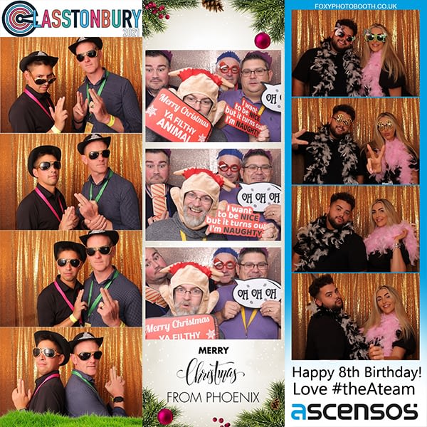 corporate work colleagues in a photo booth hire